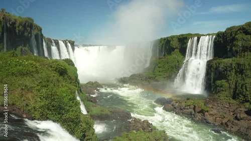 Iguazu Falls Waterfalls in Argentina and Brazil at the Triple Frontier
