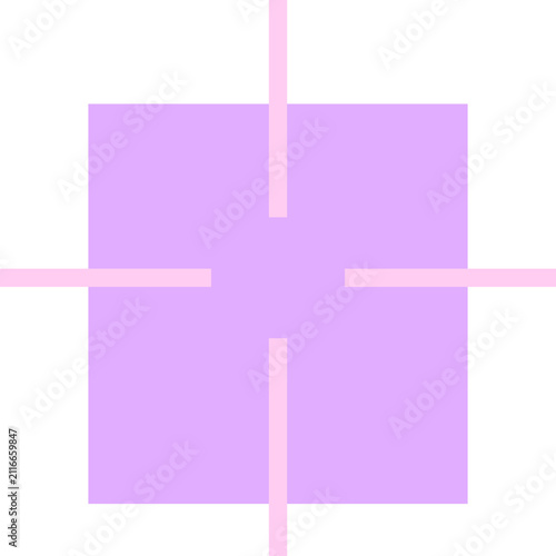 Minimalist Purple Square Crosshair and Target Graphic Element