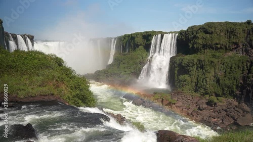 Iguazu Falls Waterfalls in Argentina and Brazil at the Triple Frontier

