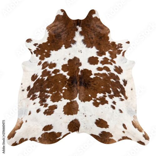 Картината върху платно Brown and white spotted cowhide rug skin pattern