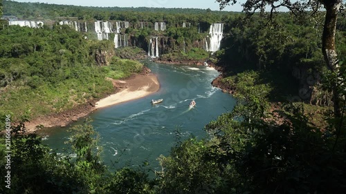 Iguazu Falls Waterfalls in Argentina and Brazil at the Triple Frontier
