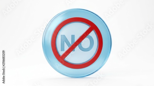 Prohibition Sign with NO Text on a Transparent Background.