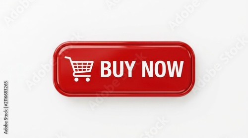 Red Buy Now Button with Shopping Cart Icon.