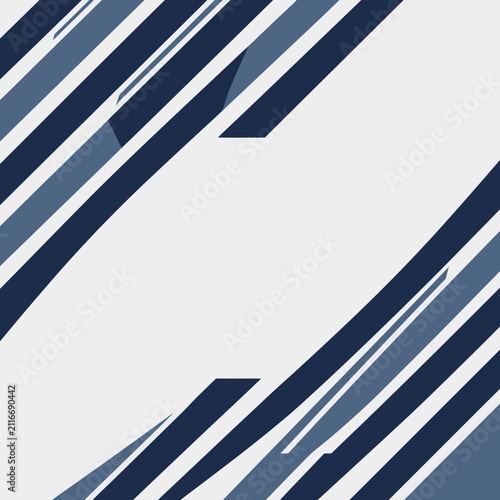 Abstract diagonal blue lines frame on a clean white background
