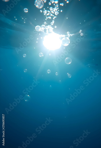 Underwater view of sun rays...