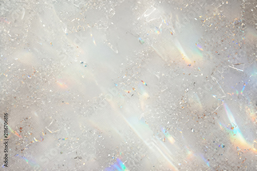 Luxury white marble texture background, iridescent crystal stone surface with holographic rainbow reflections backdrop design