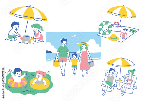 Summer Vacation Beach Scenes Collection_Color