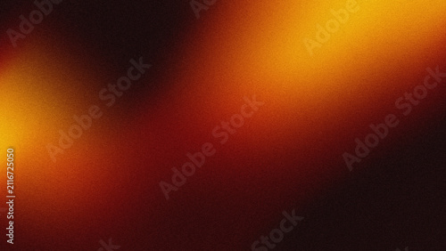 Obraz na płótnie Abstract grainy warm gradient background with fiery orange and red light leak te