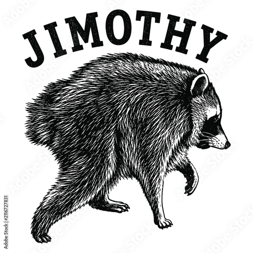 Jimothy Raccoon The Feral Legend Team Jimothy Seattle, Washington Summer T-shirt Design Illustration