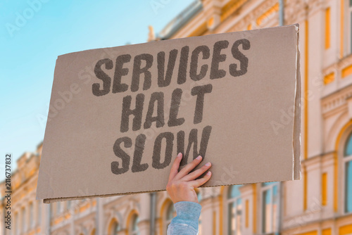 Obraz na plátně "Services Halt Slow" Federal operations grind to a stop