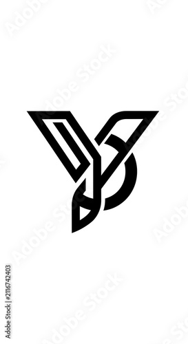 Black minimalist geometric infinity symbol design.