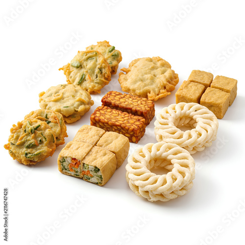 Assorted Traditional Cookies and Pastries Displayed on White Background.