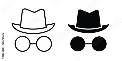 Obraz na płótnie Incognito icon flat pictograms pack