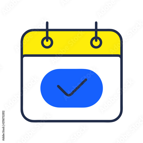 Business Calendar Schedule and Report Flat Vector Icon