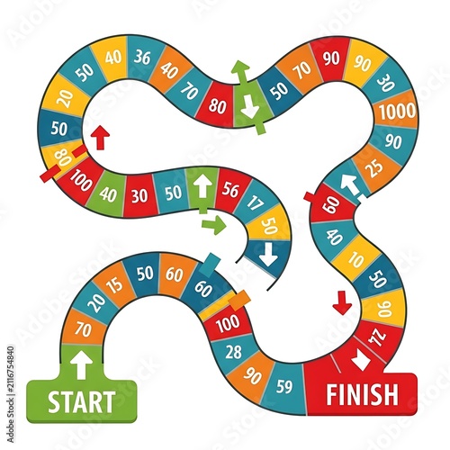 Colorful educational board game with spinning wheel.