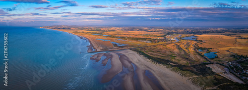 Принти на полотні Camber Sands Aerial View After Sunrise Along the East Sussex Coast England