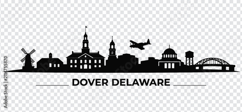 Foto Dover delaware city skyline silhouette, vector illustration