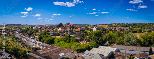 Obraz na plátně Rye Cathedral and Ypres Tower Panorama in Historic East Sussex England