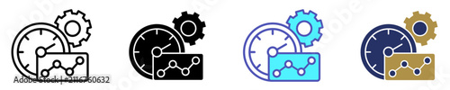 Performance Optimization Icon Set Multiple Style Collection