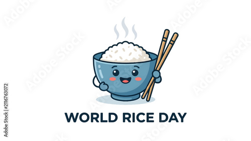 Rice Bowl Character with Chopsticks for International Food Festival