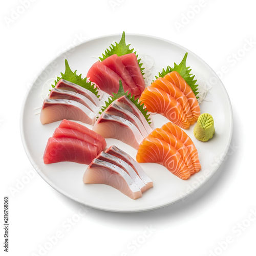 Assorted Sashimi Platter with Fresh Fish and Garnishes 3.