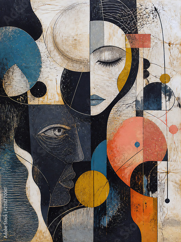 contemporary artwork based on the fusion of:
Abstract Art,
Midcentury Modern Design,
Doodle Art,
Scratch Art,
Pen and Ink Illustration.