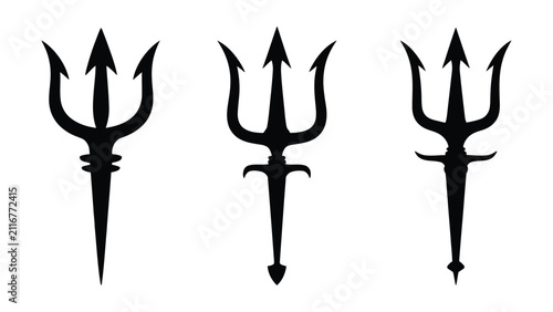 Bild auf Leinwand Three distinct trident designs showcasing various styles and shapes ideal for my