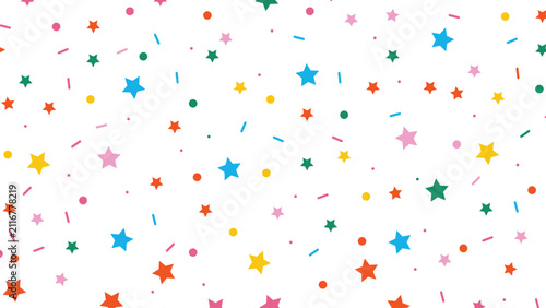 Colorful star shaped confetti pieces in vibrant array.