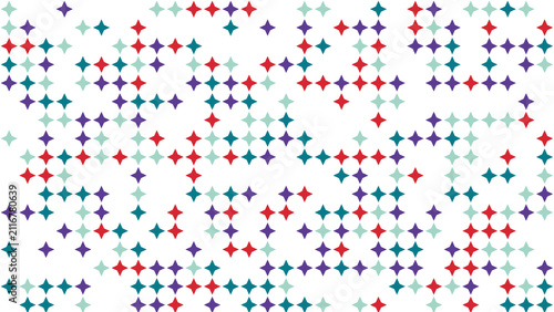 Abstract Pattern of Colorful Geometric Diamond Shapes on White Background