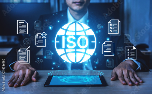 Fotografie Concept of ISO certification for business quality management