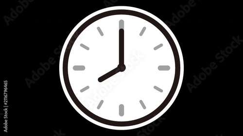 Animated Fast Spinning Clock with Transparent Background Loop