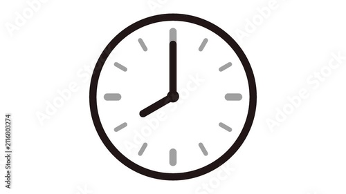 Animated Fast Spinning Clock on White Background Loop