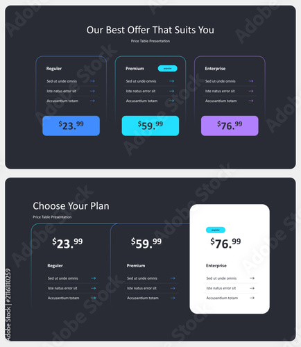 Pricing Table Infographic Presention Template