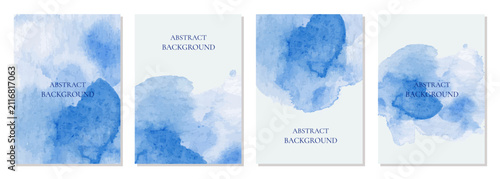 multipurpose card abstract blue watercolor background