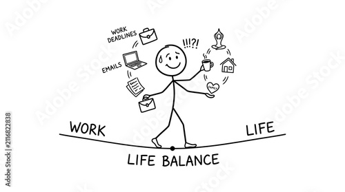 Man balancing work and life.