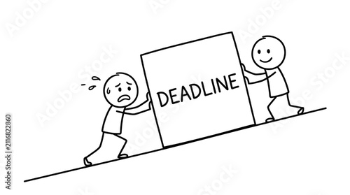 Man pushing heavy deadline block uphill against resistance.