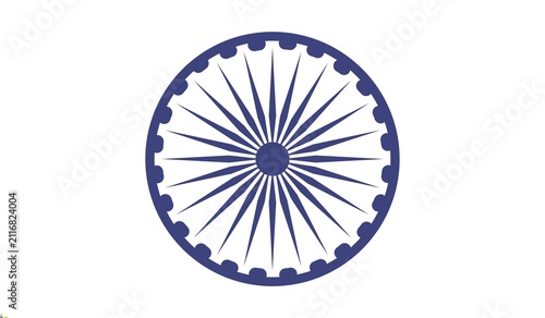 Konstfotografi Ashoka chakra symbol from the indian national flag on white background