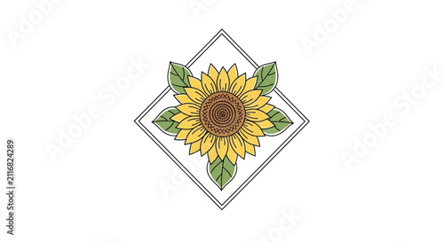 Hand-drawn Sunflower Emblem