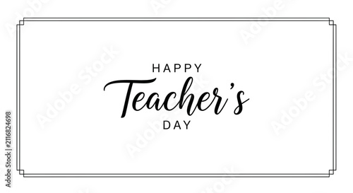 Happy Teacher's Day - Elegant Typography, Celebration Banner