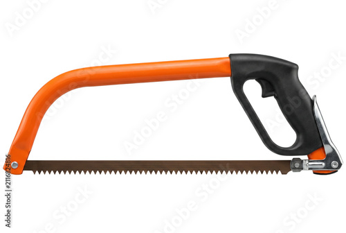 Manual Hacksaw with Orange Frame and Ergonomic Grip