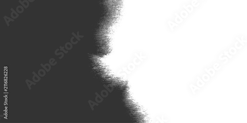 Abstract Black and White Stippled Noise Edge Texture Background.