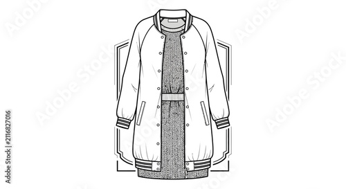 Technical drawing of a jacket