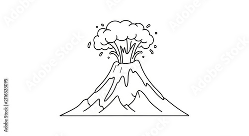 Volcano eruption mountain landscape nature.