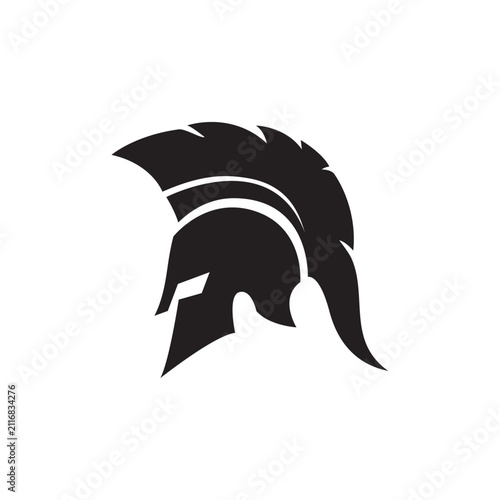 spartan logo illustration design minimalist icon. spartan helmet icon warrior logo illustration