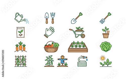 Gardening and Farming Icon Set
