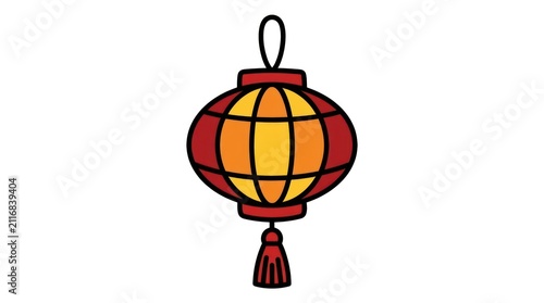 Vibrant Chinese Lantern Decoration Symbol.
