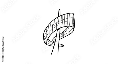 Wireframe design of a satellite dish.