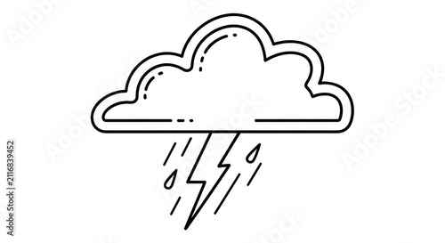Weather forecast icon with rain cloud.