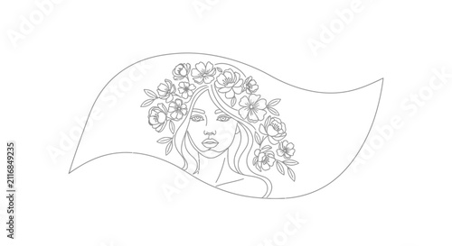 woman with flower crown and leaf