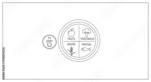 food groups icon, healthy diet concept